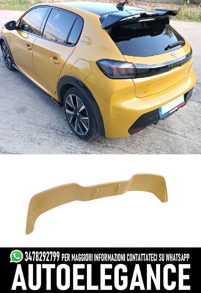 Spoiler Laterale In ABS Per Peugeot 208 (2018-2024) – Copertura Finestrini Persiana, Effetto Fibra Carbonio, Nero Lucido, Installazione Adesiva