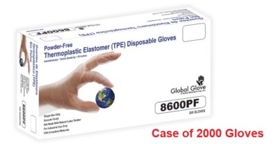 Global Glove Thermoplastic Elastomer Powder Free 10'' Gloves (Case of 2000)
