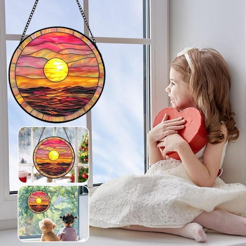 Sun Mountain Buntglas Fenster hängend Sonnenfänger Acryl Garten Veranda D1N1 - Bild 2 von 14