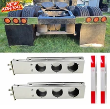 30" Chrome Mud Flap Hanger Tail Light Box for Semi Trucks Freightliner Peterbilt