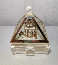 WORKING Mr Christmas Domed Animated Porcelain Music Musical Box Nativity #14903