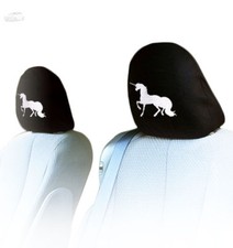 For Honda Embroidered Unicorn Logo Car Seat Headrest Covers Universal Pair