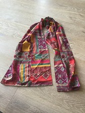 Long FALL floral paisley print chiffon scarf - 60" long x 15"