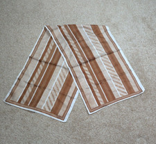 Glentex Made in Italy Rectangle Brown  White 13x43 Scarf Vintage Mixed Pattern