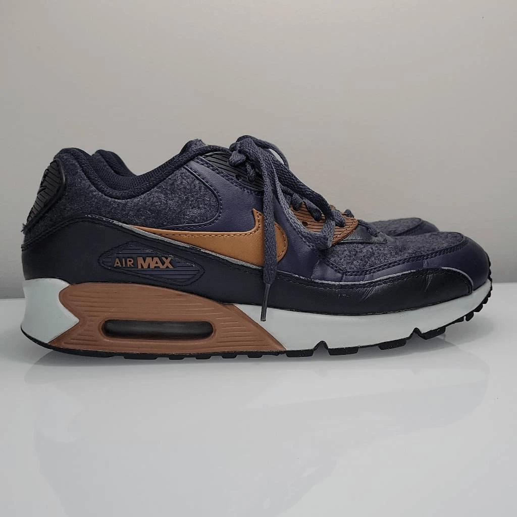 Nike air max 90 clearance premium thunder blue/ ale brown