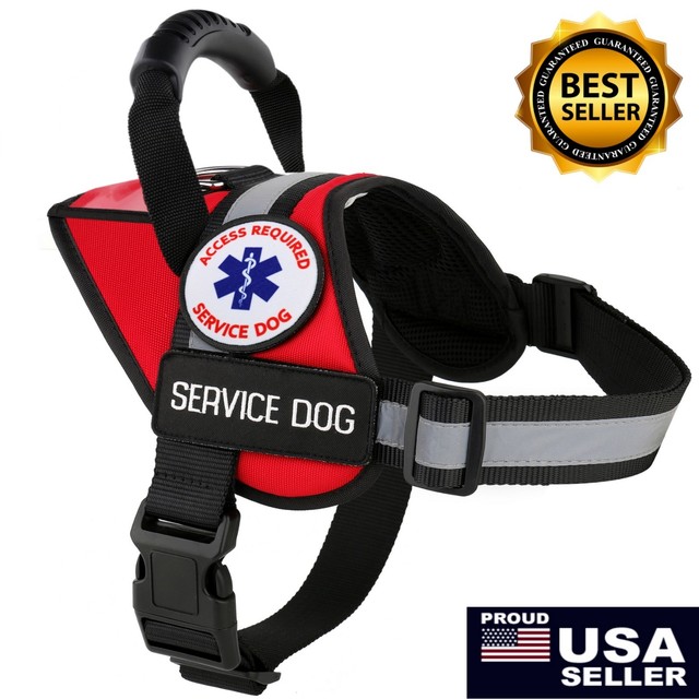Service Dog Harness Vest K9 Patches ADA Reflective Waterproof ALL