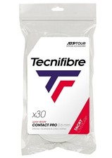 Tecnifibre Contact Pro Overgrips Racchetta Tennis - Confezione da 30 - Bianco - Squash 0,6 mm