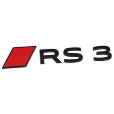 Original Audi RS3 Schriftzug Aufkleber Sport Raute Black Edition schwarz/rot