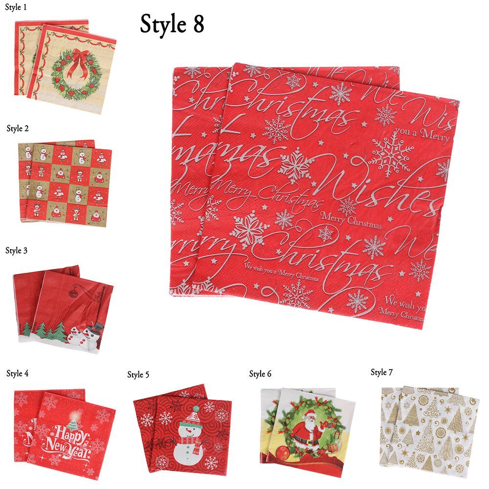 Santa Claus Cute Towel Christmas Decoration Serviette Printing Paper ...