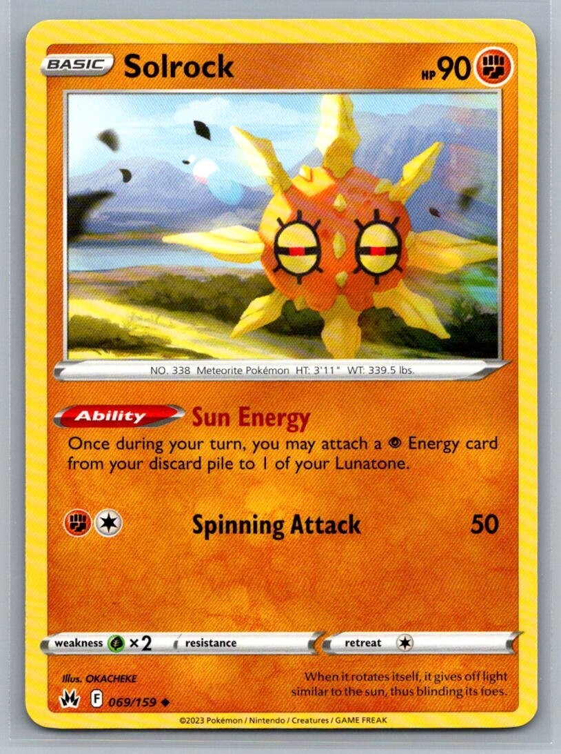 Solrock 69/159 Crown Zenith Uncommon Pokémon TCG 2023