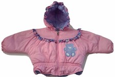 Weather Tamer Toddler /Infant Girl Winter Jacket Vintage Size 24M Pink Bear Read