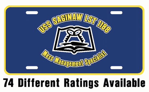 USS SAGINAW LST 1188 Rating License Plate U S Navy USN Military PO4 - Bild 1 von 3