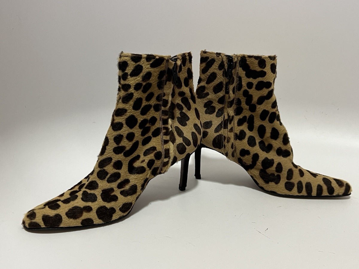 Vtg CHRISTIAN DIOR BY JOHN GALLIANO 90s LEOPARD PRINT PONY