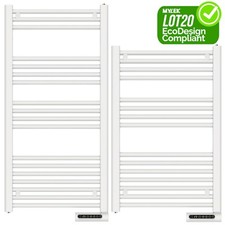 Towel Rail Heater Vertical Radiator Bathroom Warmer Slim Timer Wall Mounted IP24
