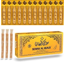 Pack of 12 Miswak Sticks Natural Toothbrush for Teeth Whitening, Oral Health & F