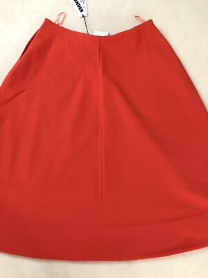 Jil Sander Orange Wool and Cotton-Blend Tulip Shaped Midi Skirt. EU 42/UK 16