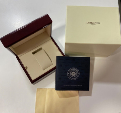 Authentic LONGINES WOODEN WATCH BOX & INSTRUCTIONS MANUAL NOS (CD29)