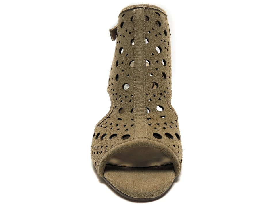 Sandalias para mujer Ivanka Trump Baird Peep-Toe botín de gamuza natural claro talla 7 M Foto 2 de 4