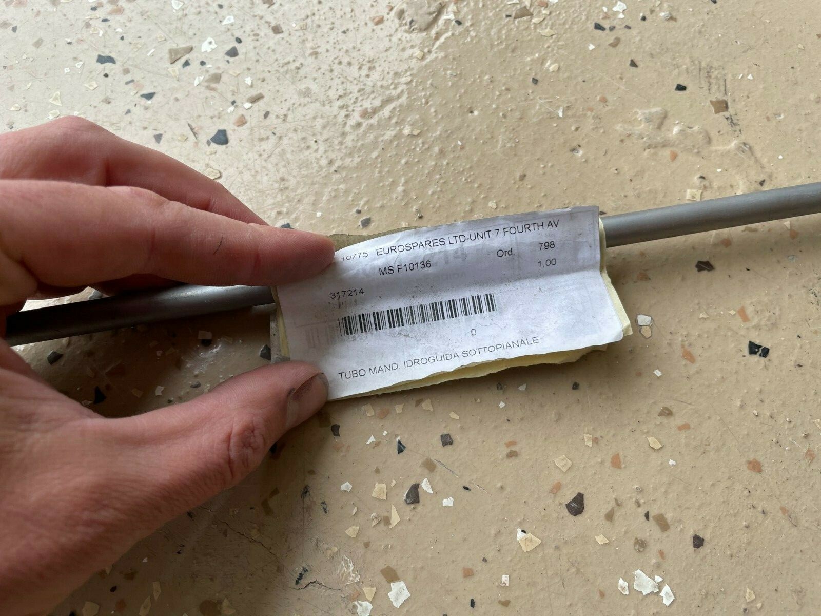 FERRARI 488 UNDERBODY POWER STEERING DELIVERY PIPE, NEW OEM PART# 317214