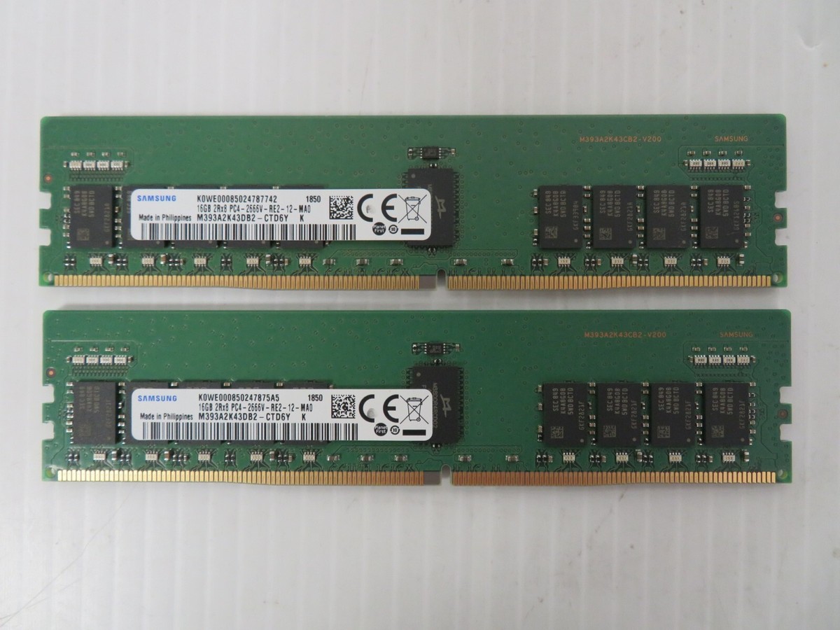 Samsung 32GB (2x16GB) 2Rx8 PC4-2666 RDIMM DDR4-21300 ECC RAM