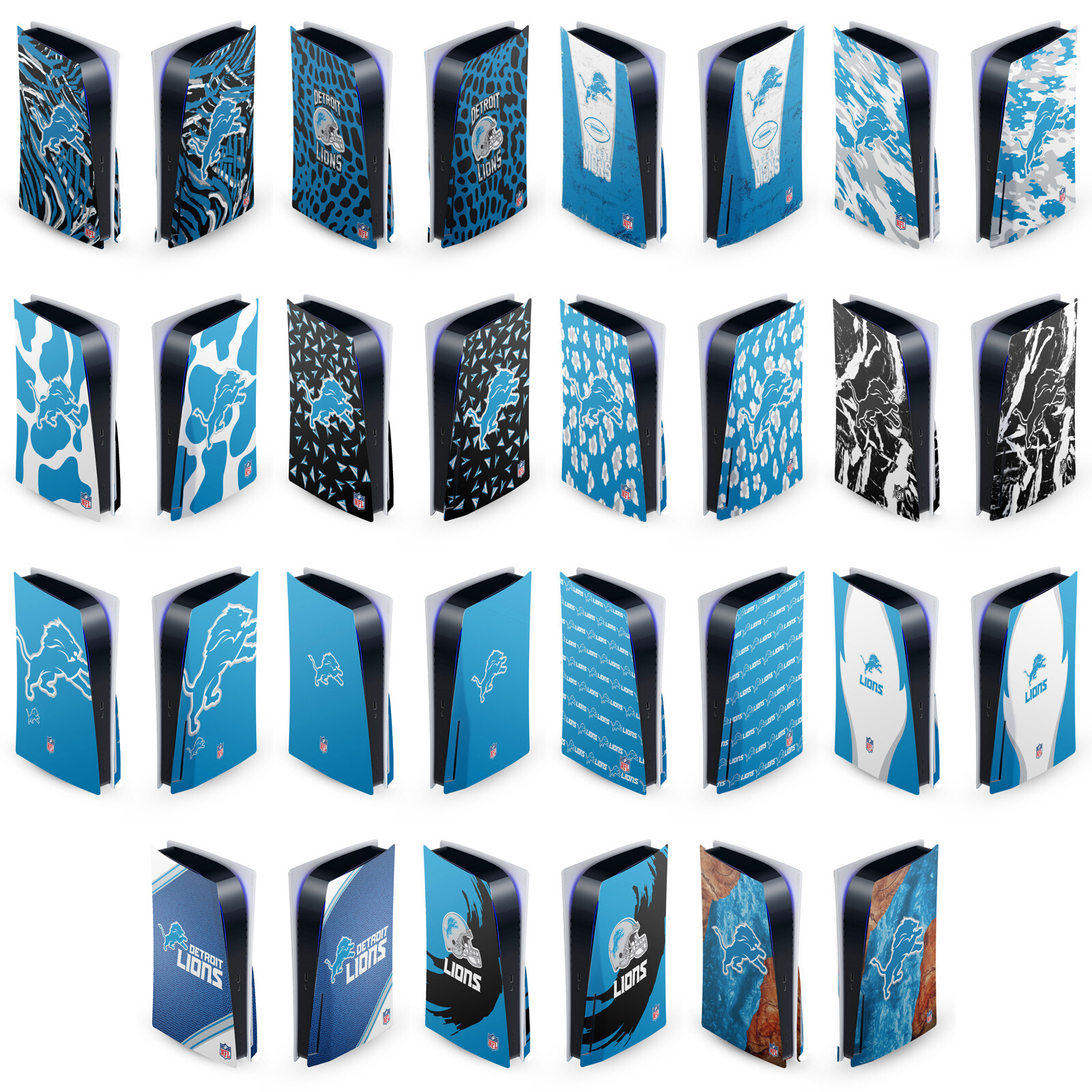 OFFICIAL NFL DETROIT LIONS VINYL SKIN DECAL FOR SONY PS5 DISC EDITION CONSOLE