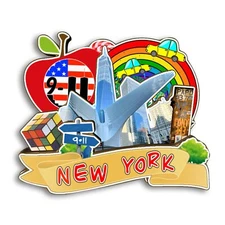 New York America Refrigerator magnet 3D travel souvenirs wood