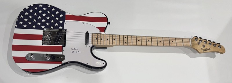 BILL CLINTON SIGNED CUSTOM USA FLAG ELECTRIC GUITAR 42ND PRESIDENT JSA LOA