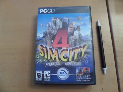 SimCity 4 Deluxe Edition (PCCD 2003) Box + Manual & Install Guide Windows XP