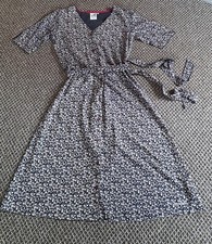 * WEIRD FISH * MILLI ECO PRINT BUTTON THROUGH MIDI TEA DRESS (BELT) Sz 10