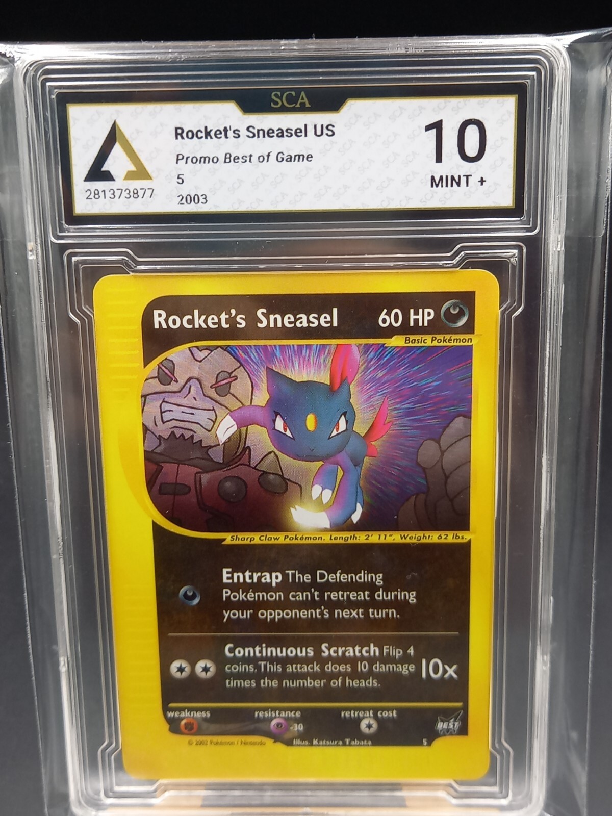 Rocket's Sneasel 5 BEST - Best Promo WOTC 2003 Pokemon Card SCA 10 PC 