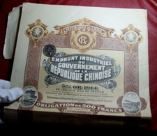 Emprunt Industriel du Gouvernement de la République Chinoise 1914 - EF
