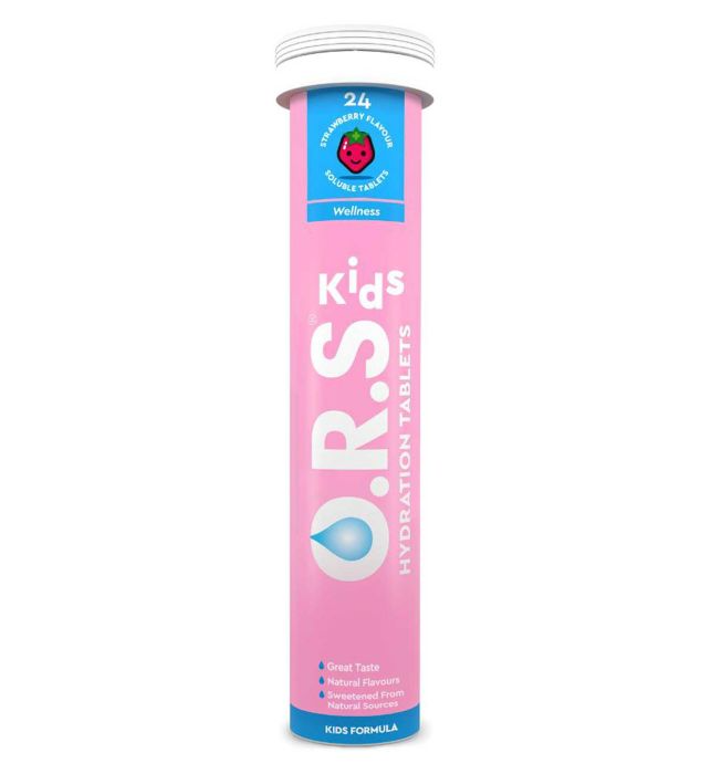 O.R.S. Oral Rehydration Solution Tablet Kids Strawberry Flavour 24s NEW UK Stock