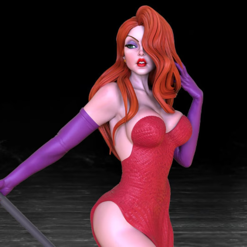 Jessica Rabbit 3d Printed Model | Unassembled | Unpainted | 1/10-1