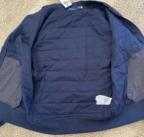 Polo Ralph Lauren Jacket Quilted Full Zip 710900848002 Navy Blue Mens Medium - Picture 6 of 6