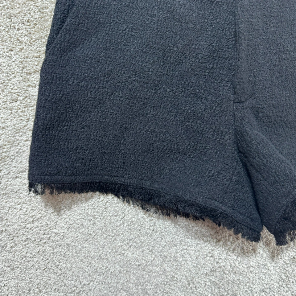 Club Monaco Kelela Fringe Shorts Women's 00 Black Textured Pockets Lined New NWT - Image 4 of 4