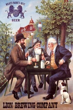 LION BREWING COMPANY WILKES-BARRE'S BEST BEER PUB BAR DOG VINTAGE POSTER REPRO