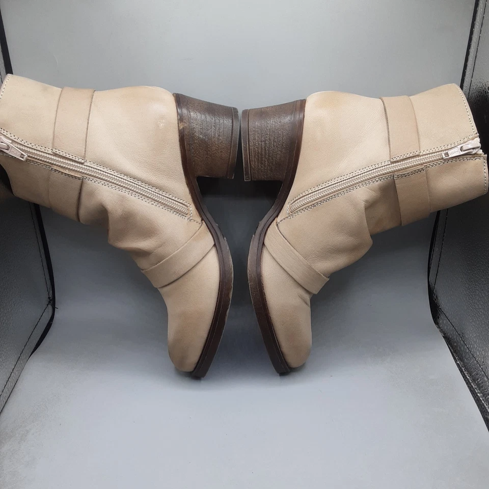 Miz Mooz Dawsen 靴子女式 5.5-6 米 EU36 灰褐色褶皱皮革 D917 — 第 3/4 张图片