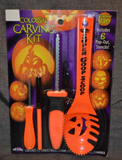 Colossal Carving Kit, Halloween Pumpkin Pro Carving 6 Pop Out Stencils NEW