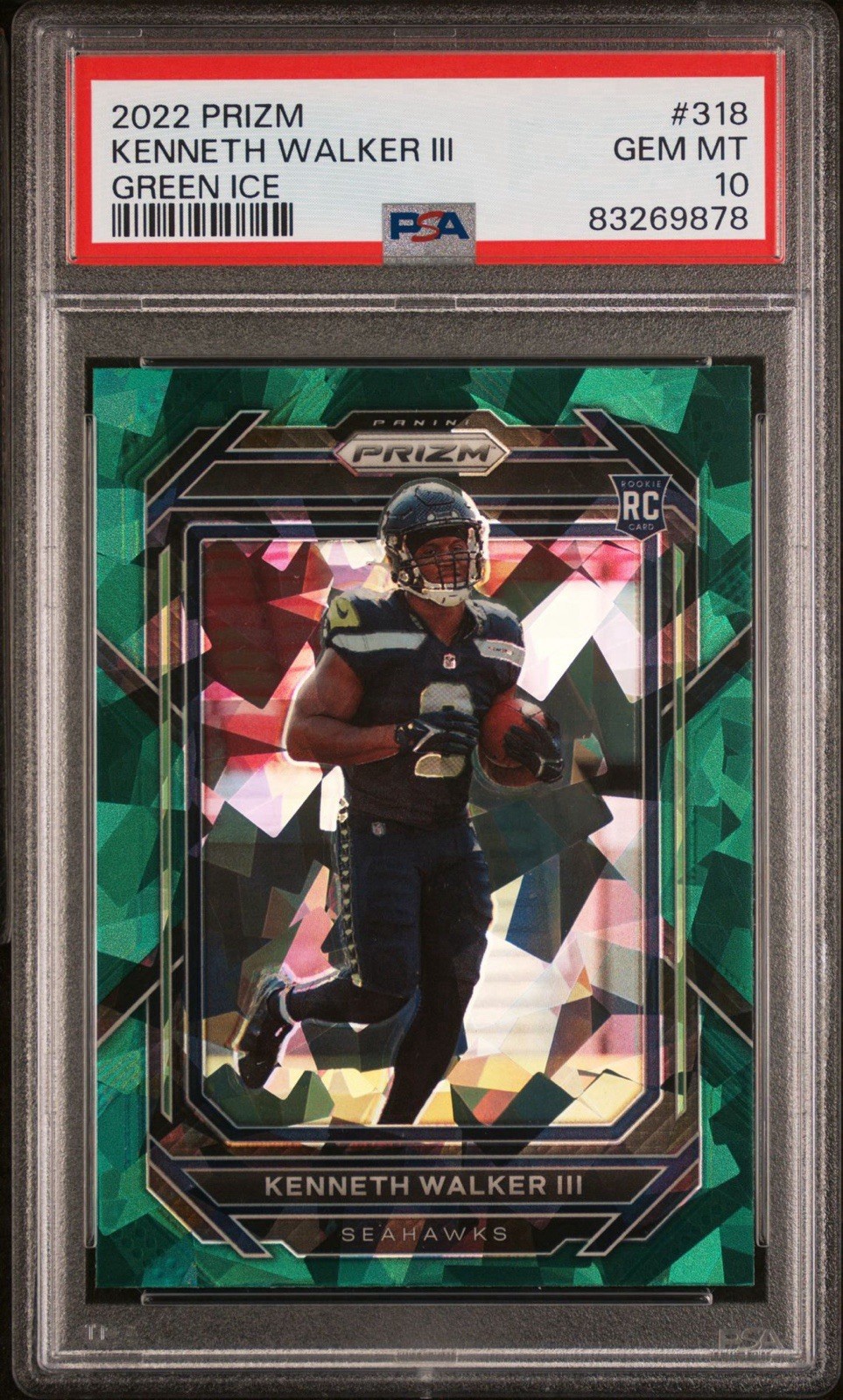 Kenneth Walker III Panini Prizm #318 Green Ice