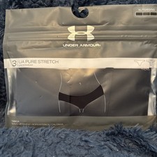 Under Armour Women's Sz XL UA Pure Stretch Thong Underwear 3 Pack Black