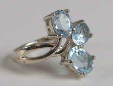 Sky Blue Topaz Sterling Silver Ring Size 7.0 JK109