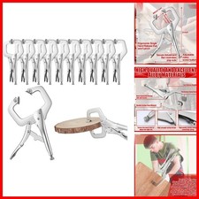 Yexiya 10 Pcs Locking C Clamp 4 Inch Adjustable Welding Clamp with Swivel Pad