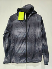 All in Motion Men's Gray/Black Hooded Full Zip Windbreaker Jacket Size S