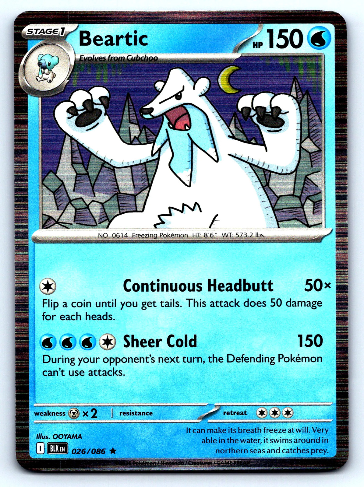 Beartic Black Bolt #26 Normal NM Pokemon Card