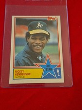 1983 Topps Baseball All-Star Rickey Henderson Card 391