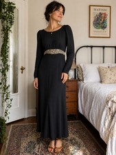 New Rixo Elena long elegant cocktail black tie evening scoop back dress xxs uk 6