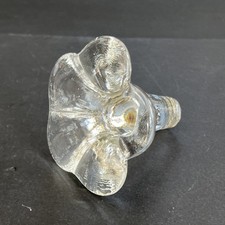 Antique Clear Crystal Glass Topper Decanter Replacement Stopper 4.5&rdquo; Flower