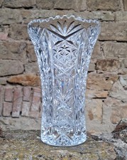 ***VINTAGE VASE*BLEIKRISTALL* STERN~KREUZ~DIA...