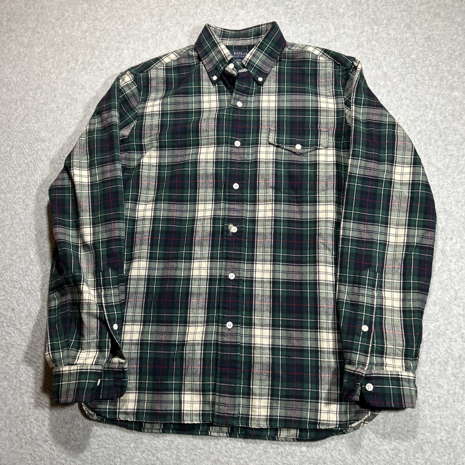 PoloRalphLaurenCasualButtonUpLongSleeveFlannelShirt-MensMediumM