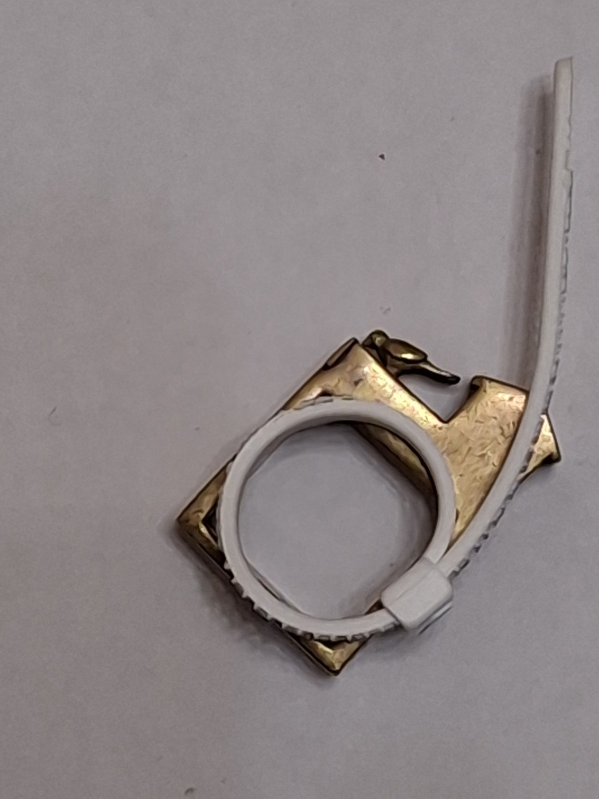 Bird House Brass Square Ring DEFY - image 7